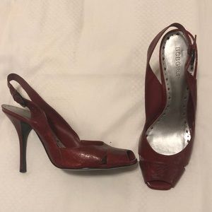 BCBGirls red sling back heels - be a goddess!
